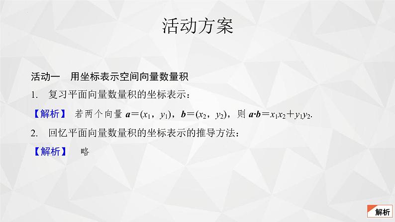 2021-2022学年高二下学期数学苏教版（2019）选择性必修第二册6.2.2空间向量的坐标表示(2)课件04