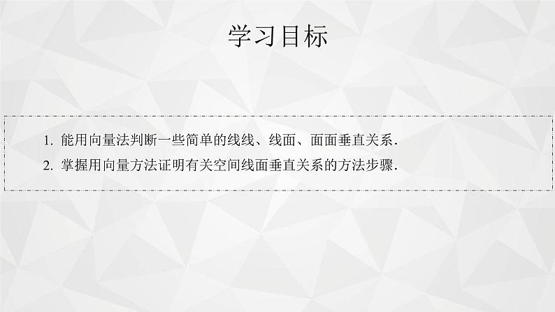 2021-2022学年高二下学期数学苏教版（2019）选择性必修第二册6.3.2空间线面关系的判定(2)课件03