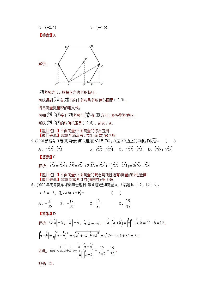 专题09 平面向量【2023高考必备】2013-2022十年全国高考数学真题分类汇编（全国通用版）（解析版）02