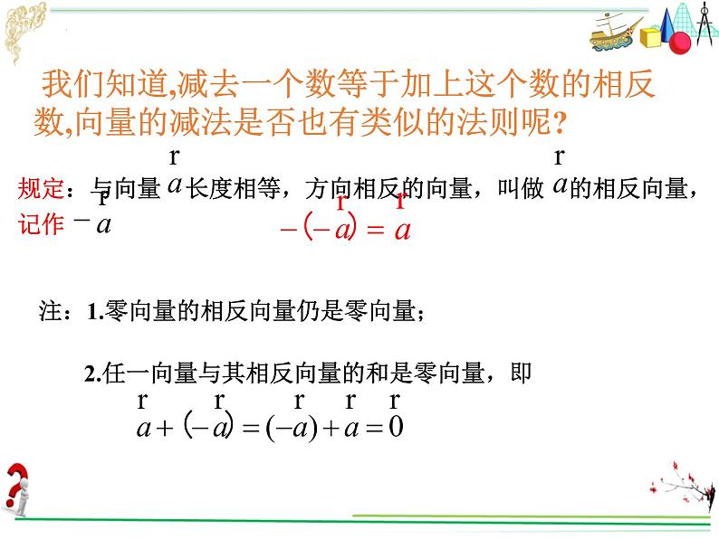 6.2.2向量的减法运算　课件——2021-2022学年高一下学期数学人教Ａ版（2019）必修第二册第5页