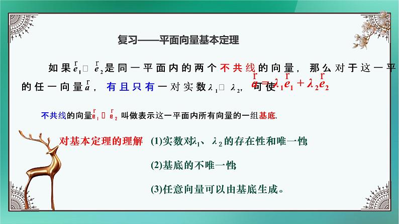 人教A版（2019）选择性必修第一册1.2空间向量基本定理（1）课件02