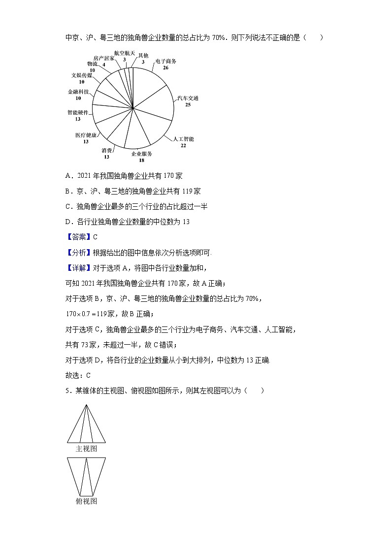 2021-2022学年河南省焦作市高二下学期期末数学（文）试题含解析02