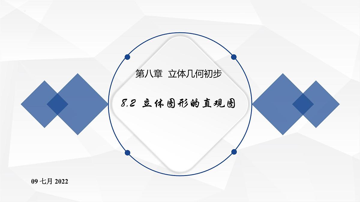 2021-2022学年高一下学期数学人教A版（2019）必修第二册8.2立体图形的直观图课件第1页