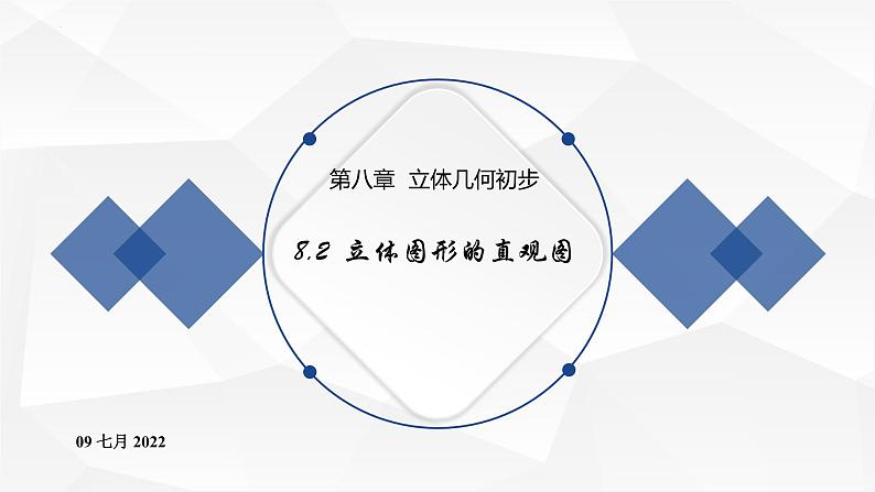 2021-2022学年高一下学期数学人教A版（2019）必修第二册8.2立体图形的直观图课件第1页