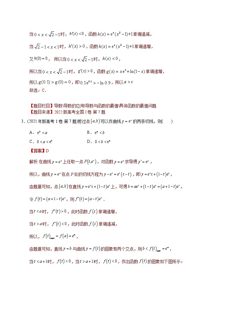 专题03 导数选填题-【2023高考必备】2013-2022十年全国高考数学真题分类汇编（全国通用版）02