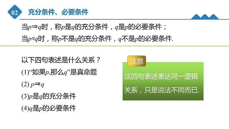 高中数学人教B版必修第一册（2019） 教学课件_第1课时 充分条件、必要条件第7页