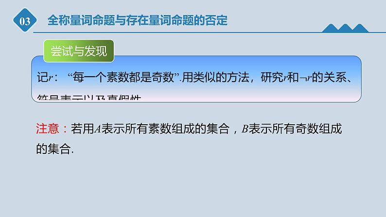 高中数学人教B版必修第一册（2019） 教学课件_全称量词命题与存在量词命题的否定3第7页