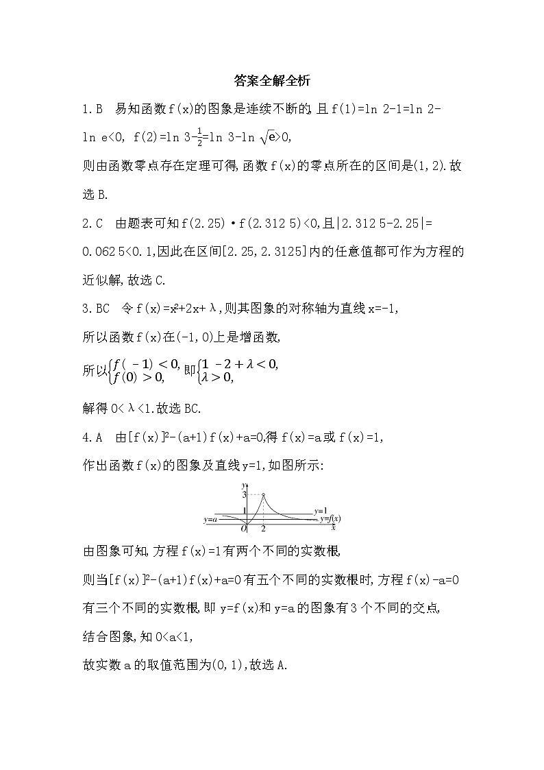 专题强化练6　函数零点的综合运用-2022学年-数学人教版（2019）-必修第一册第3页