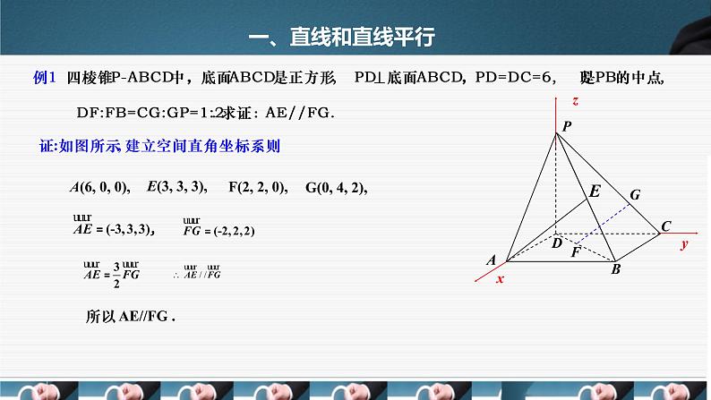 人教A版（2019）选择性必修第一册1.4.1(2)空间中直线、平面的平行课件07