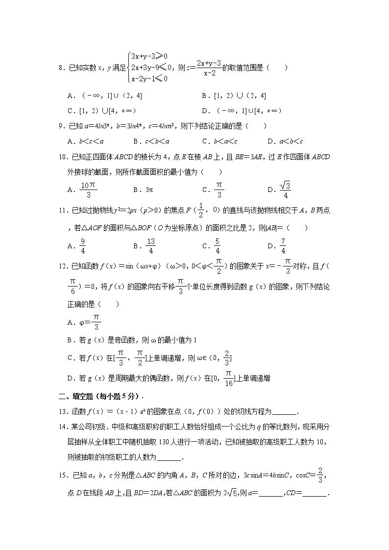 2021年山西省太原市高考数学（一模）模拟试卷（文科） （Word解析版）02