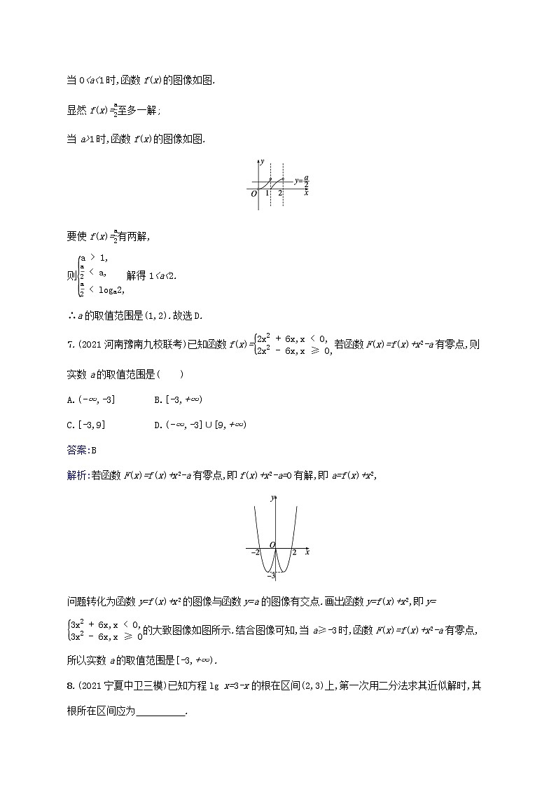 2023年高考数学一轮复习课时规范练12函数与方程含解析北师大版文第3页