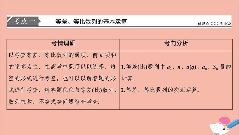 高考数学统考二轮复习天天练第2部分专题2数列第1讲等差数列与等比数列课件02