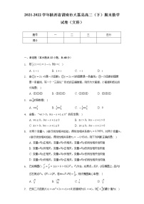 2021-2022学年陕西省渭南市大荔县高二（下）期末数学试卷（文科）（Word解析版）