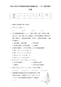 2021-2022学年湖南省岳阳市临湘市高一（下）期末数学试卷（Word解析版）