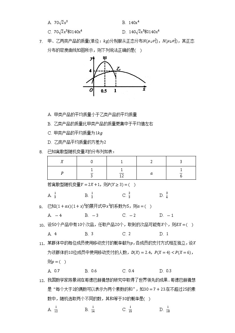 2021-2022学年陕西省宝鸡市金台区高二（下）期末数学试卷（理科）（Word解析版）02
