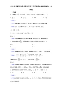 2022届西藏自治区拉萨中学高三下学期第八次月考数学（文）试题含解析