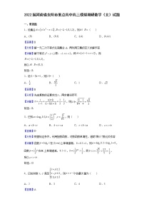 2022届河南省安阳市重点高中高三模拟调研数学（文）试题含解析
