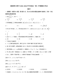 湖南师范大学附属中学2021-2022学年高一下学期期末数学试题