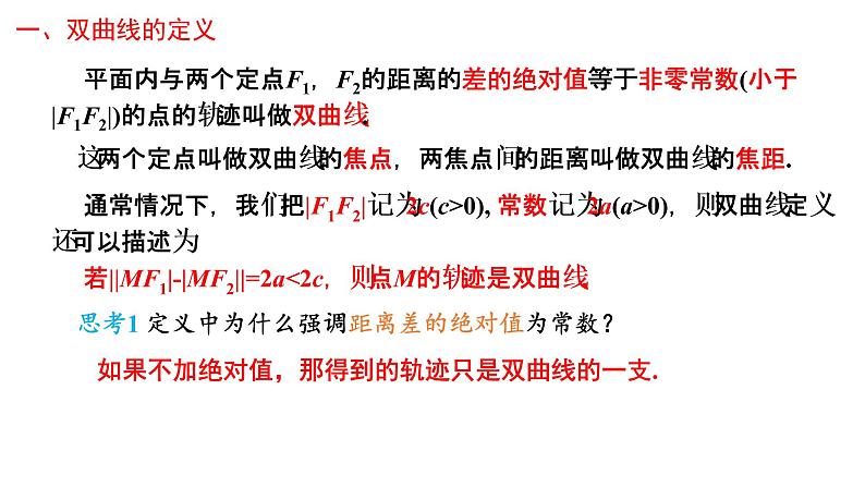 3.2.1  双曲线及其标准方程 课件-2021-2022学年高二上学期数学人教A版（2019）选择性必修第一册第4页