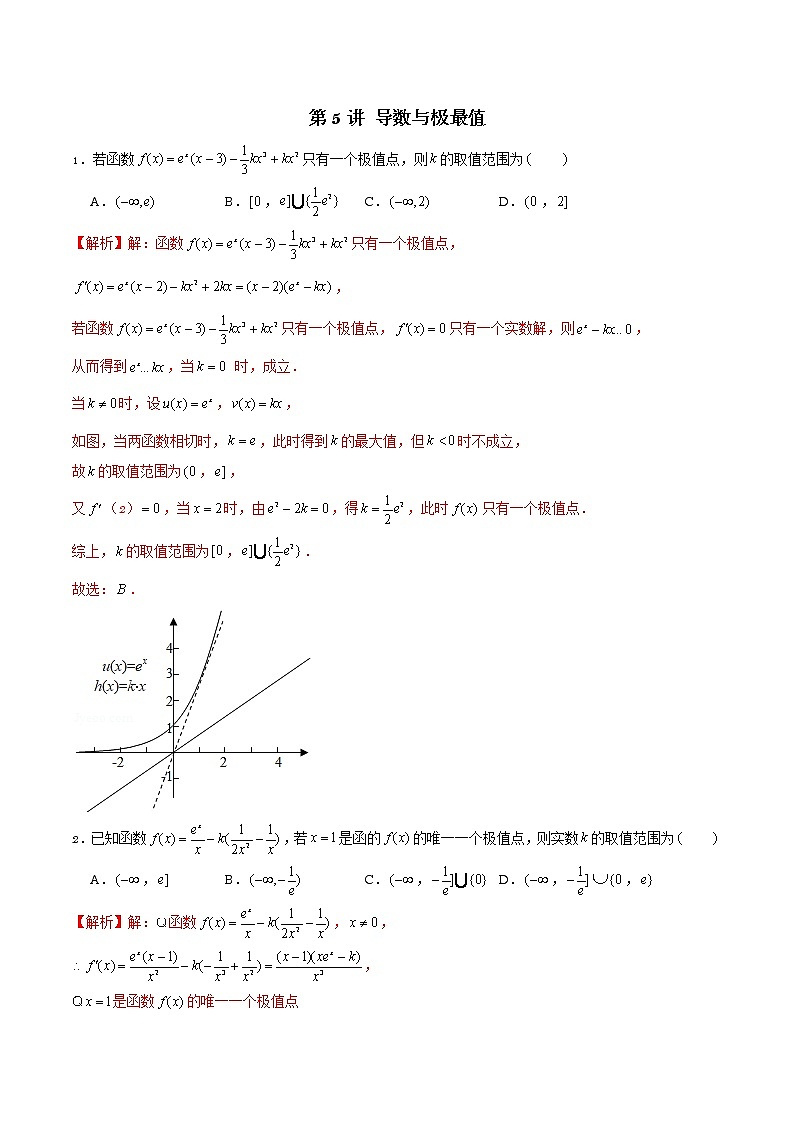 新高考数学二轮专题《导数》第05讲 导数与极最值（解析版）第1页