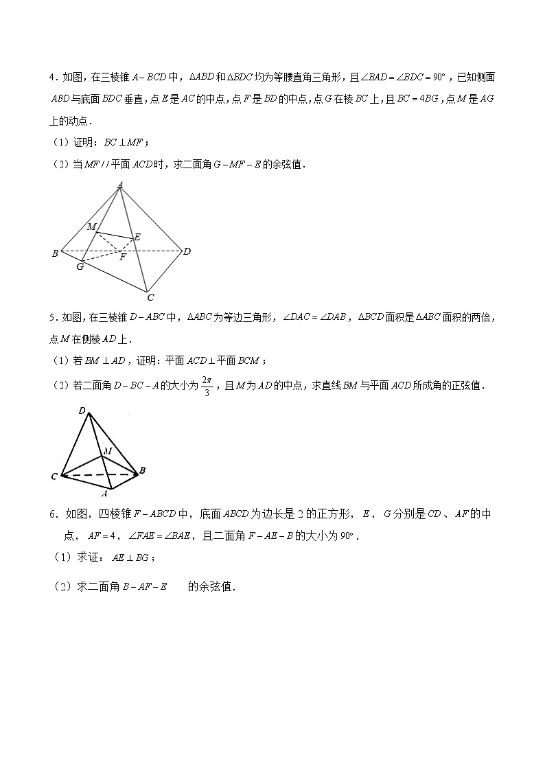 新高考数学二轮专题《立体几何》第18讲 两角相等（构造全等）的立体几何问题（原卷版）第2页