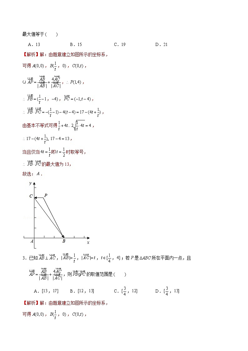 新高考数学二轮专题《平面向量》第3讲 平面向量中的范围、 最值问题（解析版）第2页