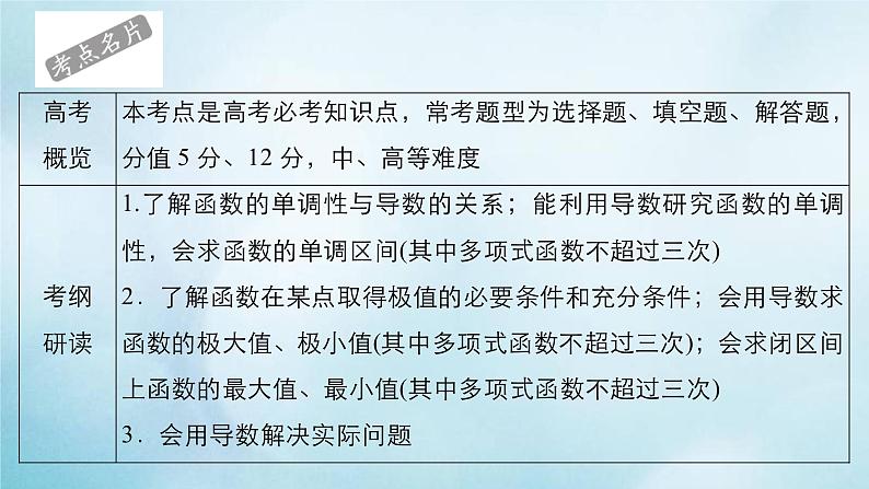 苏教版高考一轮复习考点通关练第2章函数导数及其应用考点测试含答案15导数的应用一课件第2页