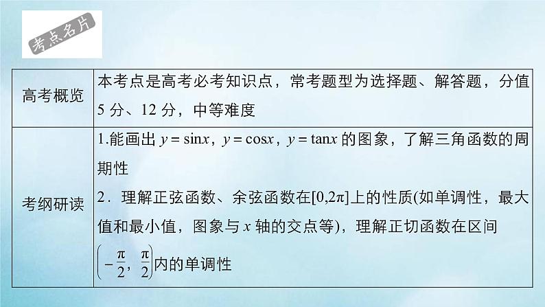 苏教版高考一轮复习考点通关练第3章三角函数解三角形与平面向量考点测试含答案19三角函数的图象与性质课件02