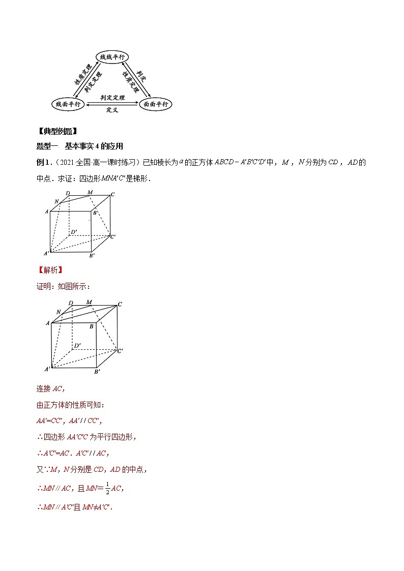 8.5 空间直线、平面的平行-高一数学新教材同步配套教学讲义（人教A版2019必修第二册）03