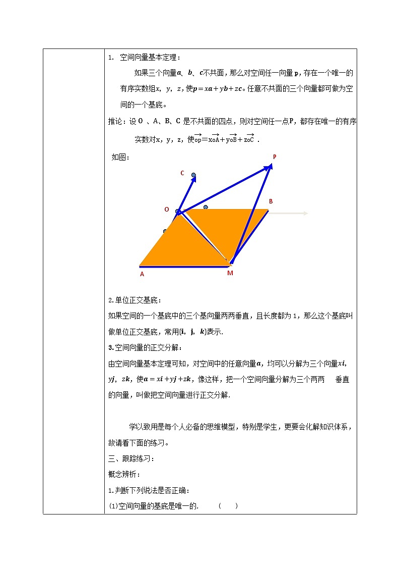 1.2.1《空间向量基本定理》课件+教案02