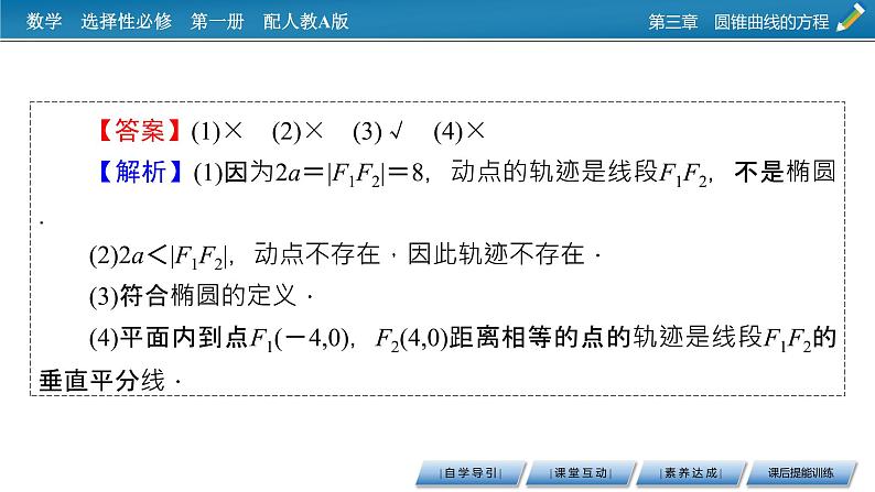 人教A版（2019）高中数学选择性必修第一册 3.1.1　椭圆及其标准方程 PPT课件+同步习题06