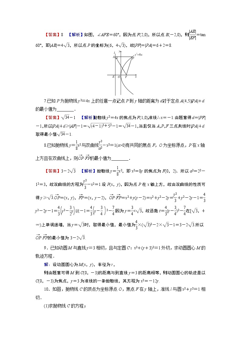 人教A版（2019）高中数学选择性必修第一册 3.3.1　抛物线及其标准方程 PPT课件+同步习题02