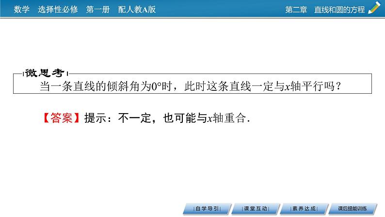 人教A版（2019）高中数学选择性必修第一册 2.1.1　倾斜角与斜率 PPT课件+同步习题07