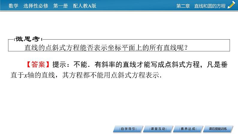 人教A版（2019）高中数学选择性必修第一册 2.2.1　直线的点斜式方程 PPT课件+同步习题07