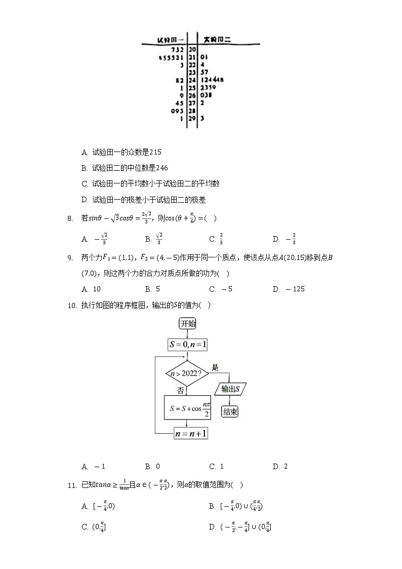 2021-2022学年陕西省渭南市韩城市高一（下）期末数学试卷（Word解析版）第3页