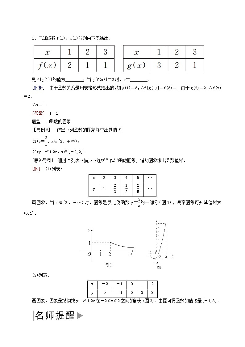 人教a版高中数学必修第一册3-1-2-1第1课时函数的表示法学案03