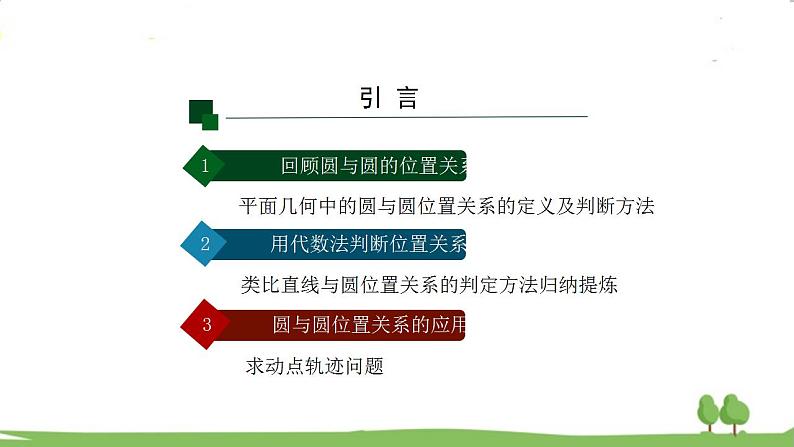 高二【数学（人教A版）】选择性必修1 圆与圆的位置关系 PPT课件第2页