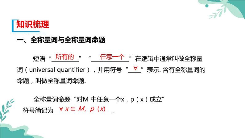 人教A版（2019年）高一数学必修一上册-- 1.5全称量词与存在量词（课件）03