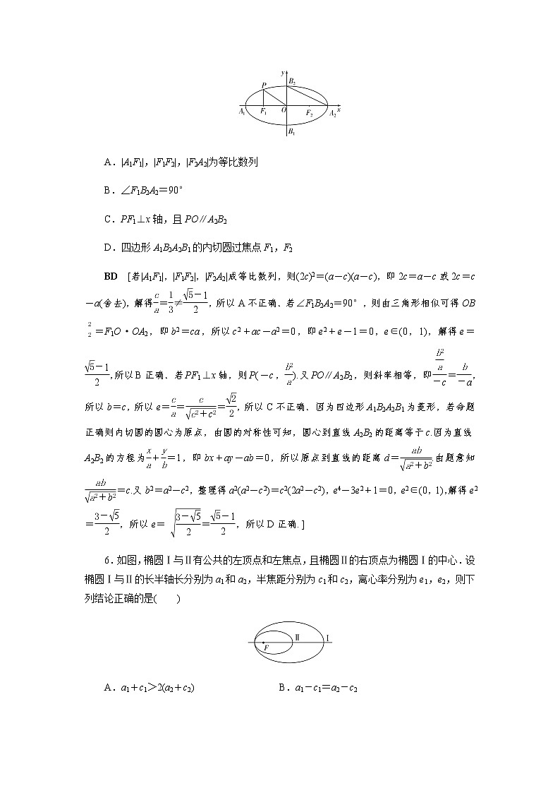 阶段测评(五) 椭 圆（word练习）-【优化指导】2021-2022学年新教材高中数学选择性必修第一册（人教A版2019）03