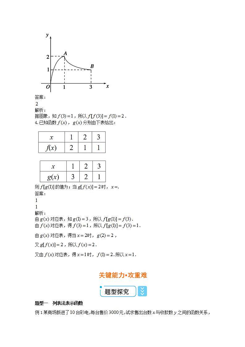 第三章函数概念与性质3.1函数的概念及其表示3.1.2函数的表示法第1课时教案新人教A版必修第一册 教案03