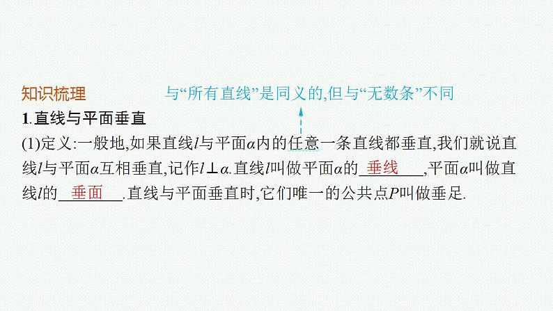 2023年高考数学人教A版（2019）大一轮复习--8.4　直线、平面垂直的判定与性质（课件）第5页
