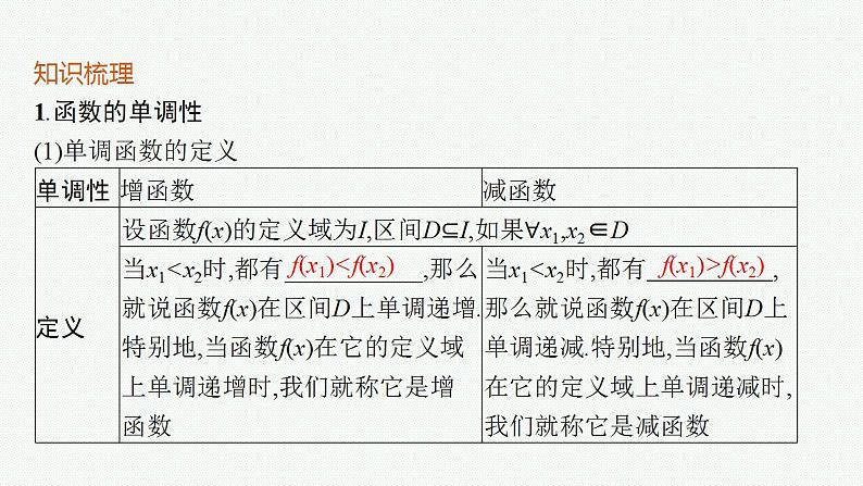 2023年高考数学人教A版（2019）大一轮复习--3.2　函数的单调性与最值（课件）第5页