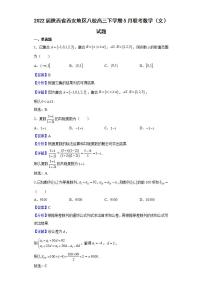 2022届陕西省西安地区八校高三下学期5月联考数学（文）试题含解析