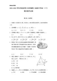 2021-2022学年河南省周口市项城第三高级中学高一（下）期末数学试卷（Word解析版）