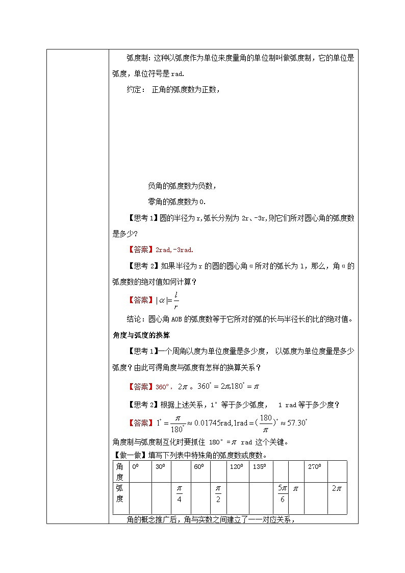 必修第一册高一上数学第五章5.1.2《弧度制》课件+教案02