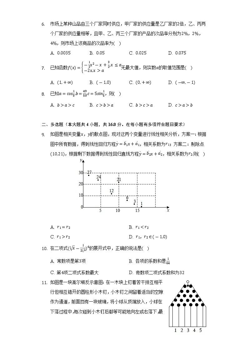 2021-2022学年吉林省长春二中、东北师大附中高二（下）期末数学试卷（Word解析版）02