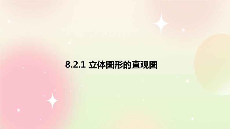 人教A版 2019 高一必修2数学 8.2.1立体图形的直观图 课件第1页