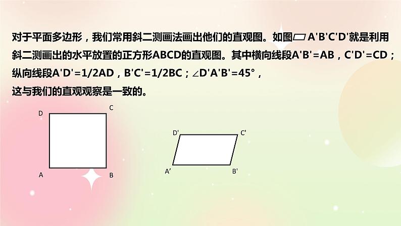 人教A版 2019 高一必修2数学 8.2.1立体图形的直观图 课件第7页