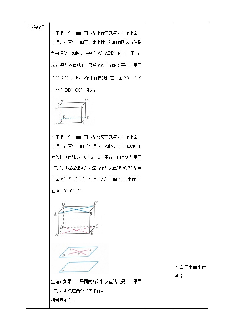 人教A版 2019 高一必修2数学 8.5.3 平面与平面平行 课件+教案02