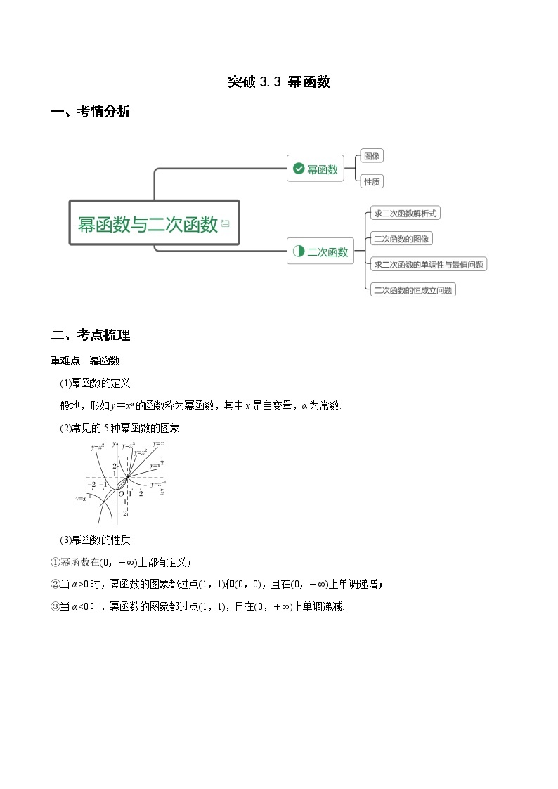 突破3.3 幂函数（重难点突破）-【新教材精选】2022-2023学年高一数学重难点课时训 （人教A版2019必修第一册）01